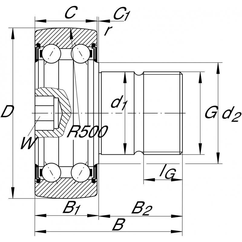 KR5201-2RS Track rollers bearings