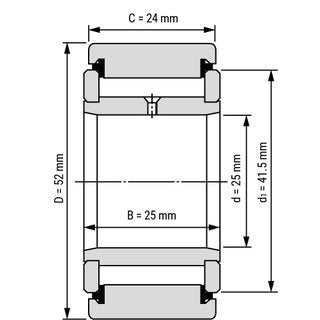NATV25-PP Yoke Type Track Rollers Bearings