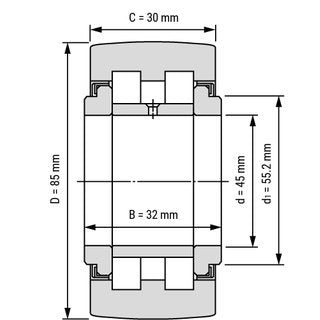 PWTR45-2RS Yoke Type Track Rollers Bearings