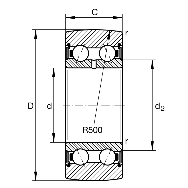 LR50/6-2RSR-HLC Support Roller bearings