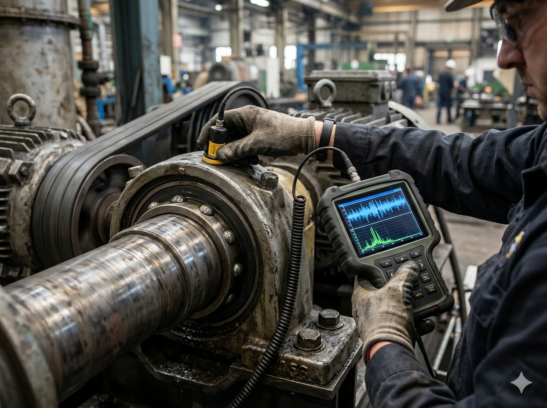 Bearing Vibration Diagnosis in Action: Capturing Early Damage Signals from Spectrum and Waveform