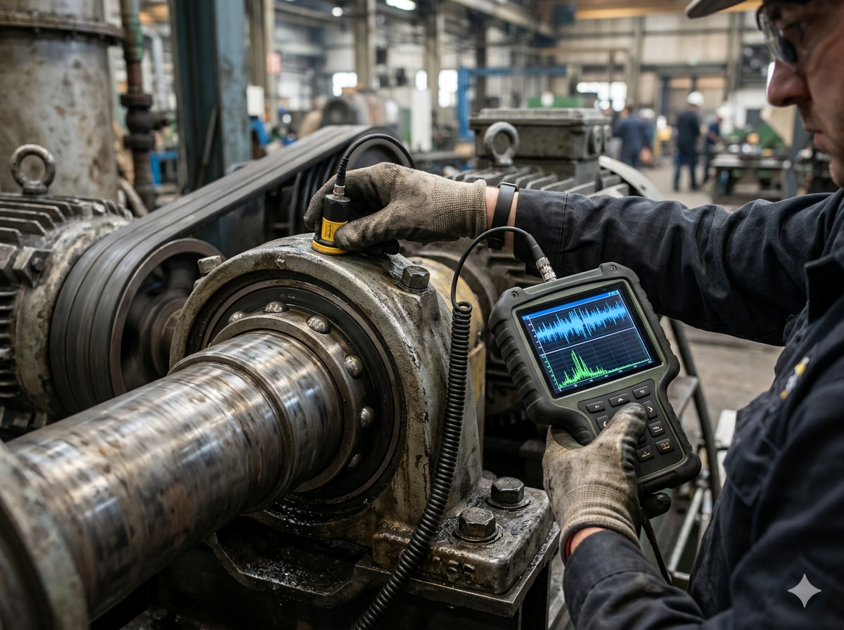 Bearing Vibration Diagnosis in Action: Capturing Early Damage Signals from Spectrum and Waveform