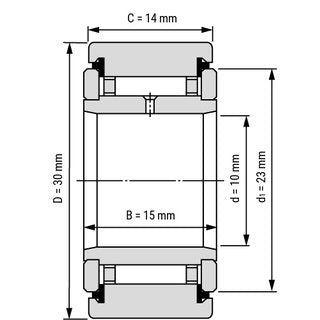 NATR10-X-PP Yoke Type Track Rollers Bearings