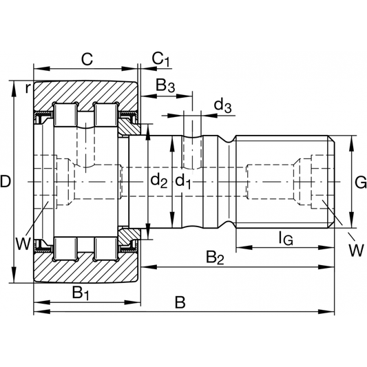PWKR40-2RS-RR Cam Follower bearings