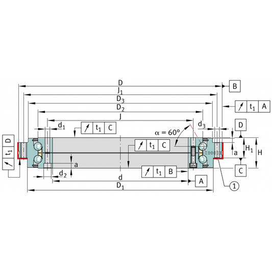ZKLDF100-B Axial angular contact ball bearings
