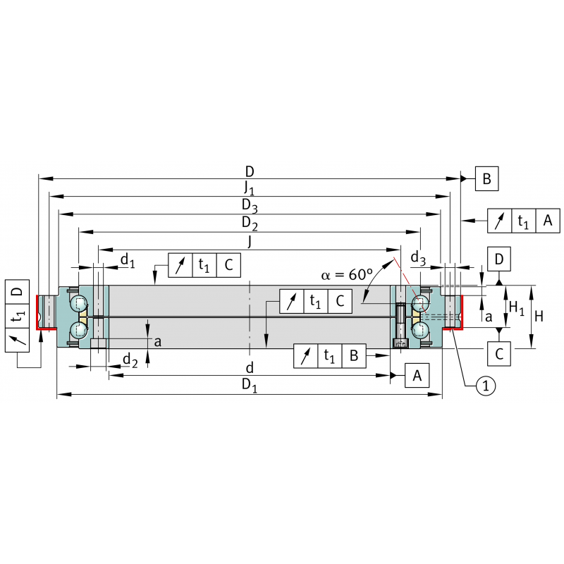 ZKLDF180-B Axial angular contact ball bearings