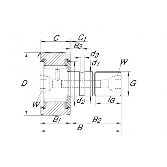 KRV35-PP-A Stud type track rollers bearings