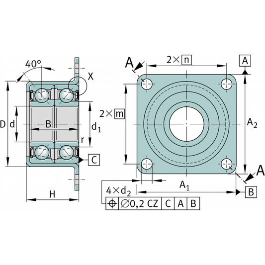 ZKLR1547-2RS Axial angular contact ball bearings