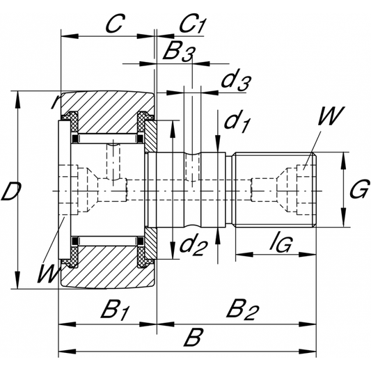 KR32-PP Stud type track rollers bearings