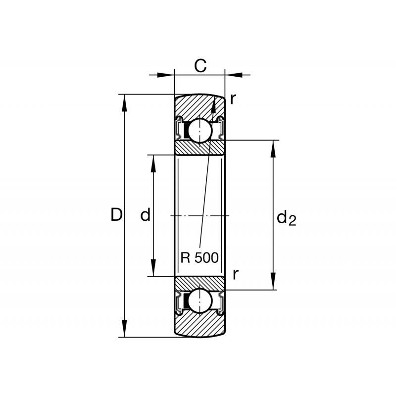 LR204-2RSR>A Stud type track rollers bearings