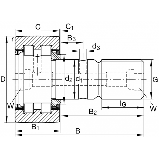 PWKR47-2RS-A Stud type track rollers bearings