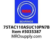 NSK 75TAC110ASUC10PN7B Single Row Angular Contact Ball Bearings ,Super Precision Bearings