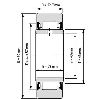 NA2208-2RS Yoke Type Track Rollers Bearings