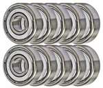 608ZZ Bearing 8x22x7 Shielded Miniature Ball Bearings (Pack of 10)