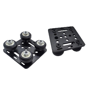 Black  Anodized Aluminum V-Slot  Support Plate Set With V Bearing Guides