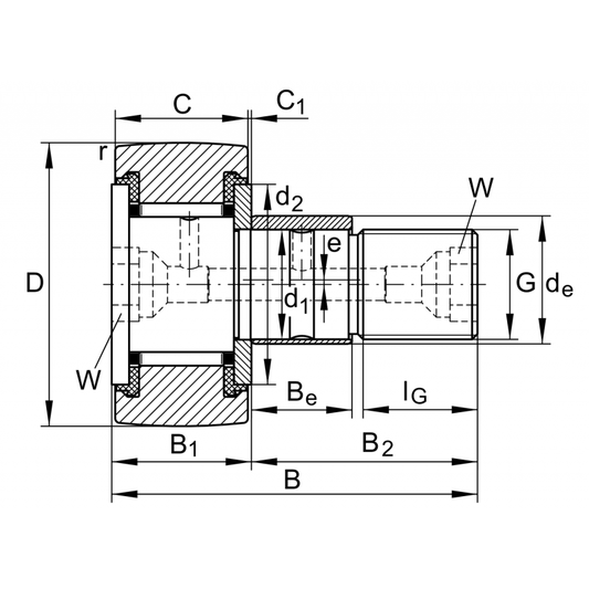 KRE26-PP-A Cam Follower bearings