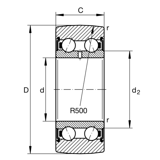 LR50/6-2RSR-HLC Support Roller bearings