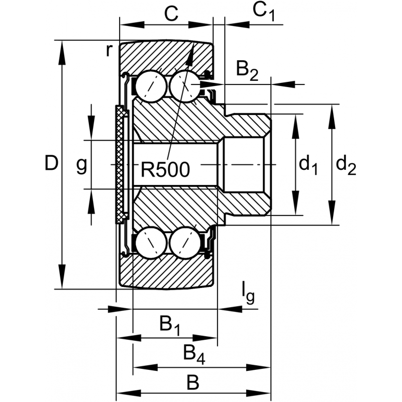 ZL5204-DRS Track rollers bearings