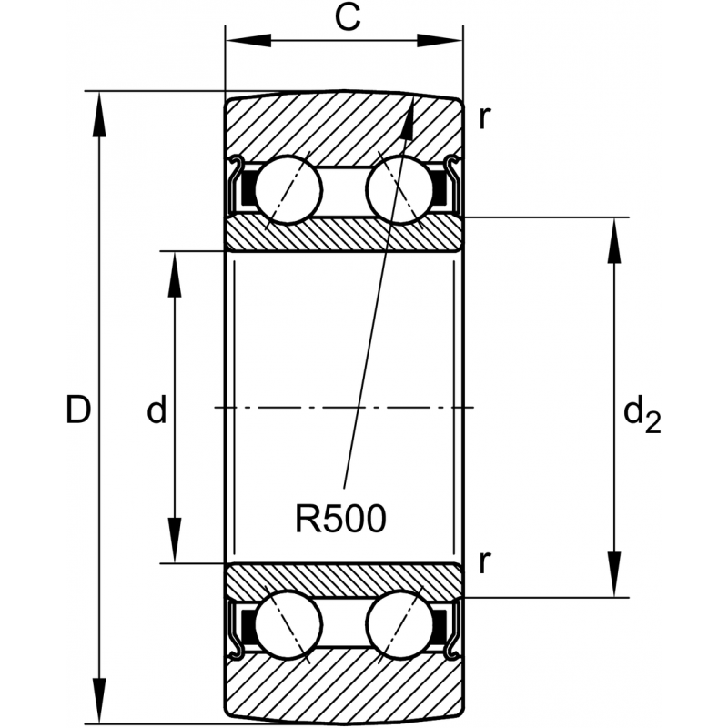 LR5204-2Z-TVH-XL-C3 Track rollers bearings