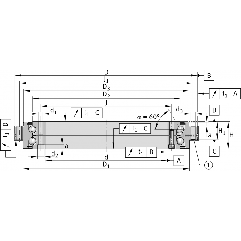 ZKLDF150-B Axial angular contact ball bearings