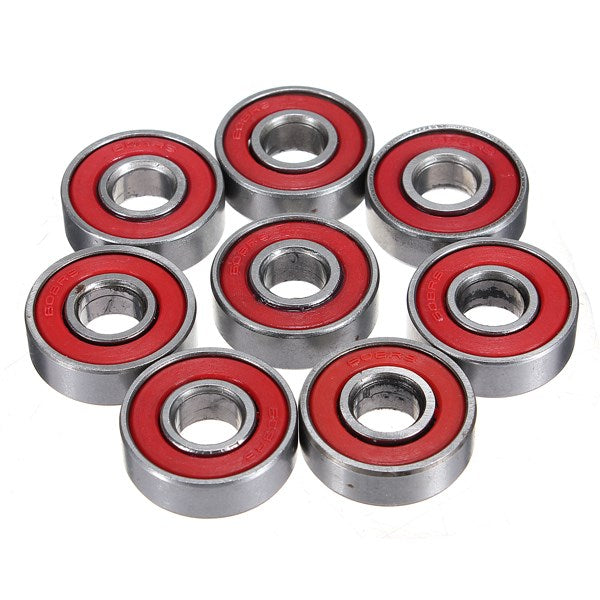 608 2RS Inline Roller Skate Wheel Bearing Blacken Skateboard Wheel Bearing Red Sealed ABEC-7 (10pcs/lot)